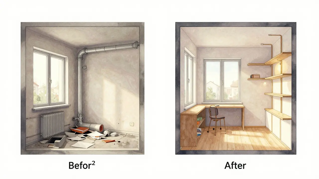 Před a po: malý byt transformovaný inteligentním architektonickým návrhem