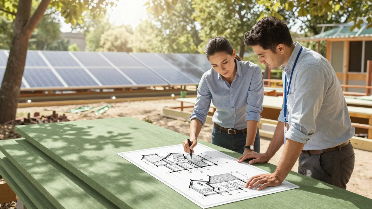 Návrhář spolupracuje s architekty na energeticky úsporných domech.